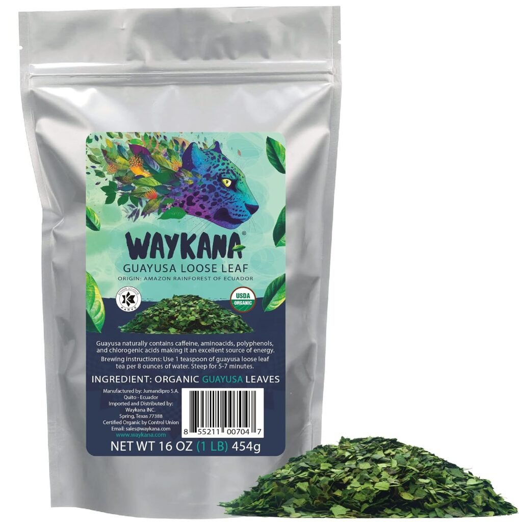 WAYKANA Organic Green Guayusa loose leaf tea pouch